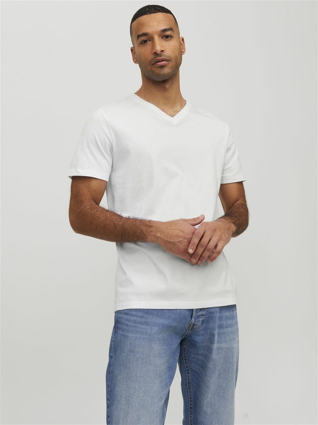 Jack & Jones Gładki Dekolt w serek T-shirt - 12156102