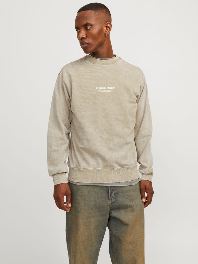 Jack & Jones Printed Crewn Neck Sweatshirt - 12255739